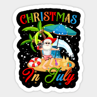 Christmas In July Gift For Boys Girls Kids Sticker